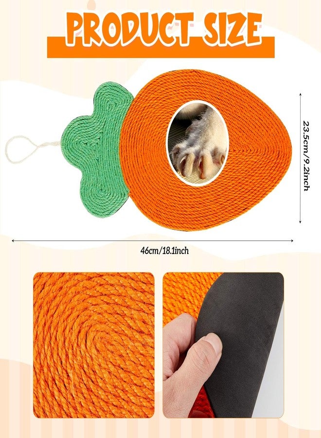 Maasechs Rabbit Scratching Pad, Natural Sisal Cat Bunny Scratcher Mats Cute Scratch Rug, Claws and Teeth Care for Biting Sleeping Nesting Small Animal Bedding Chew Toys Bed Play Toy(Carrots) - Image 2